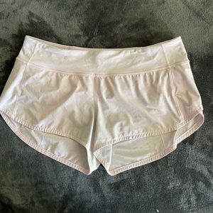 Lululemon speed up running shorts - baby pink